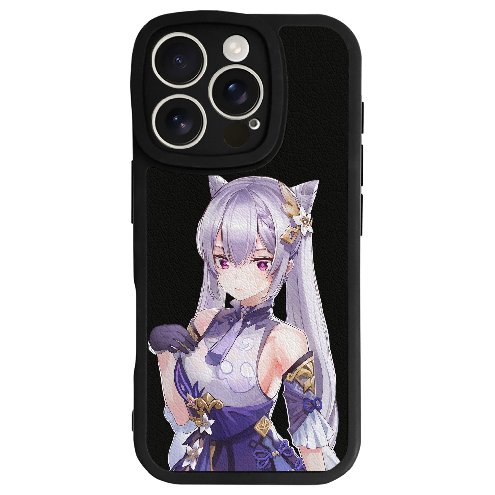 げんし神 刻晴 こくせい genshin Kokusei 【iPhone 16シリーズ対応】シリコンスマホケース（レザー調） 材質：シリコン
